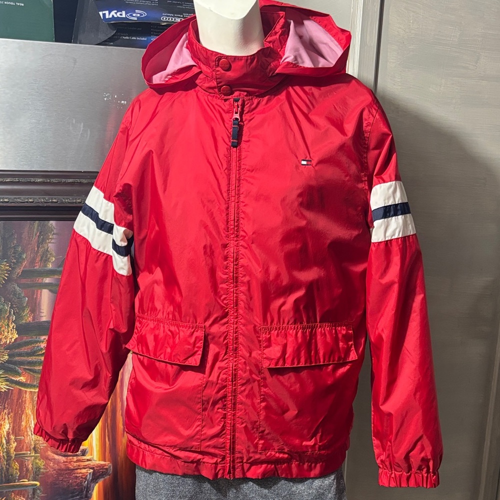 Tommy Hilfiger Kids Red jacket with White Accents